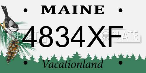4834XF Maine License Plate