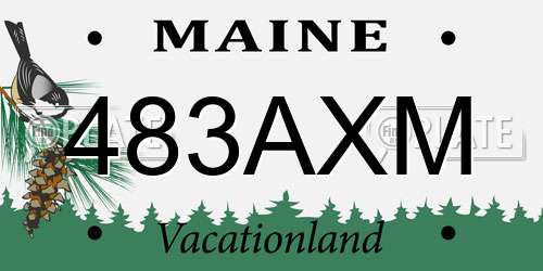 483AXM Maine License Plate