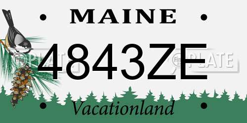4843ZE Maine License Plate