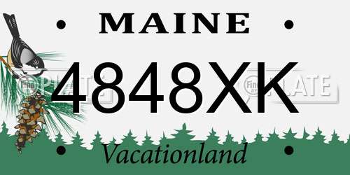 4848XK Maine License Plate