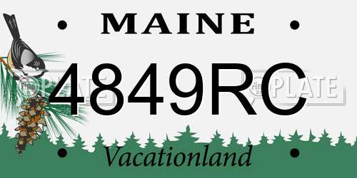 4849RC Maine License Plate
