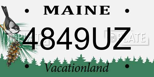 4849UZ Maine License Plate