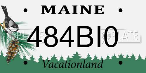 484BI0 Maine License Plate