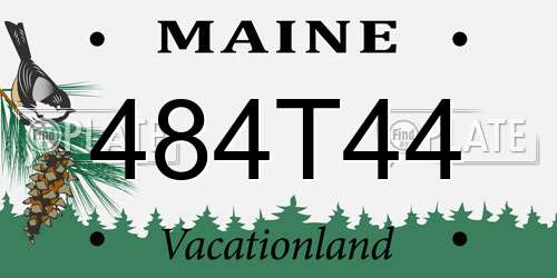 484T44 Maine License Plate