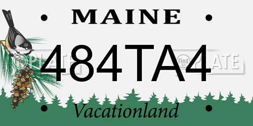 484TA4 Maine License Plate