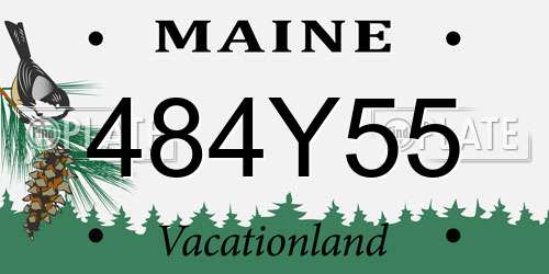 484Y55 Maine License Plate