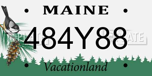 484Y88 Maine License Plate