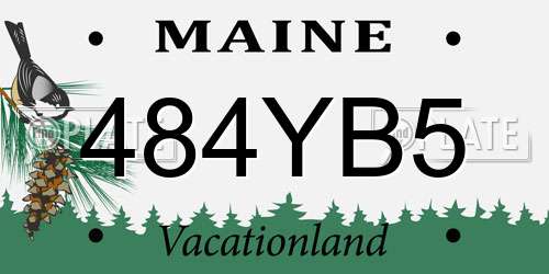 484YB5 Maine License Plate