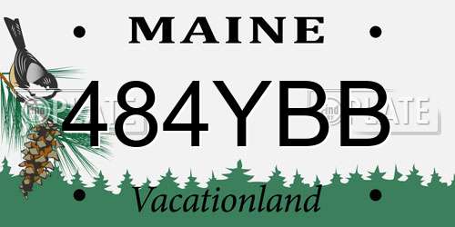 484YBB Maine License Plate