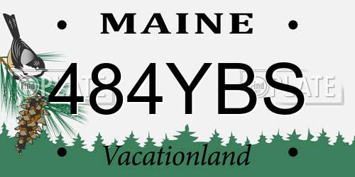 484YBS Maine License Plate