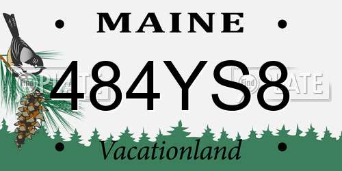 484YS8 Maine License Plate