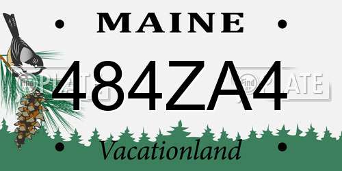 484ZA4 Maine License Plate