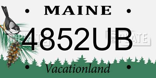 4852UB Maine License Plate