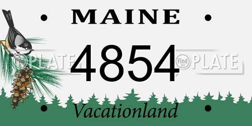 4854 Maine License Plate