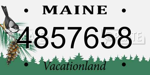 4857658 Maine License Plate