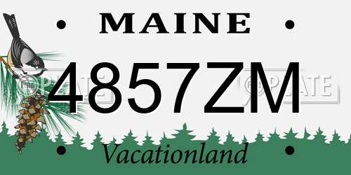 4857ZM Maine License Plate