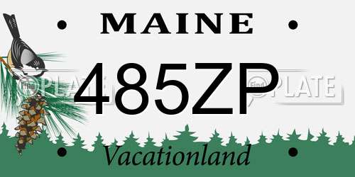485ZP Maine License Plate