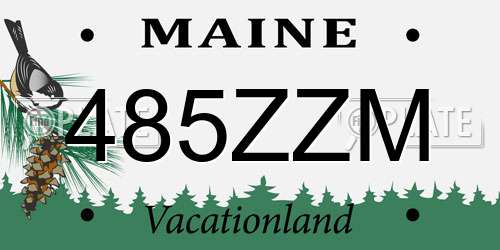 485ZZM Maine License Plate