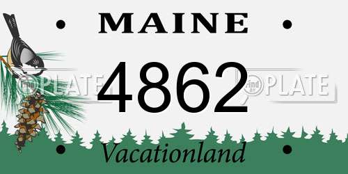 4862 Maine License Plate