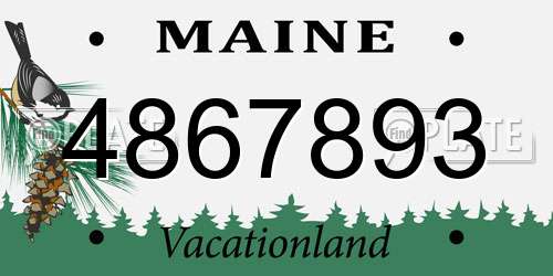 4867893 Maine License Plate