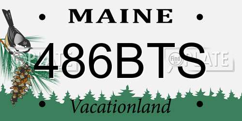 486BTS Maine License Plate