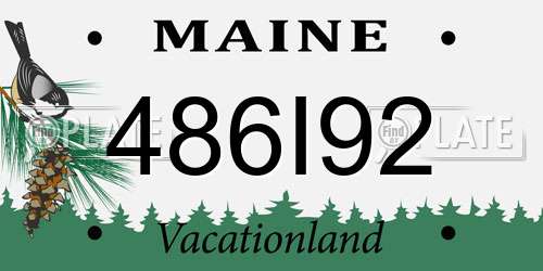 486I92 Maine License Plate