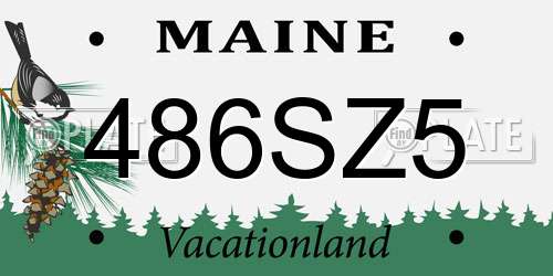 486SZ5 Maine License Plate