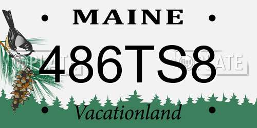 486TS8 Maine License Plate