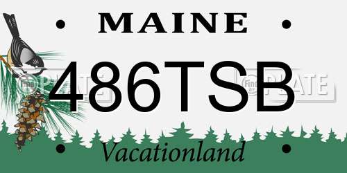 486TSB Maine License Plate