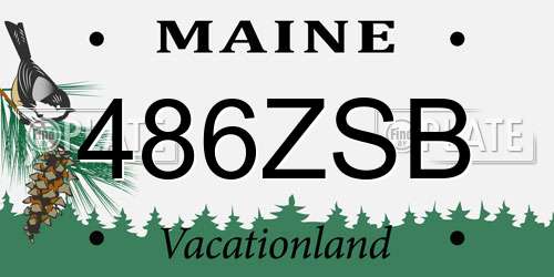 486ZSB Maine License Plate