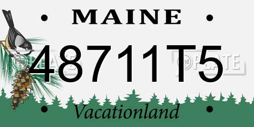 48711T5 Maine License Plate