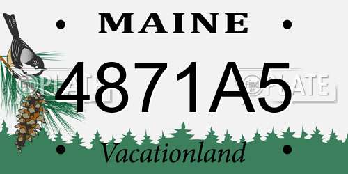 4871A5 Maine License Plate