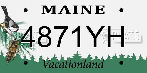 4871YH Maine License Plate