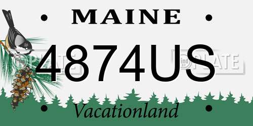 4874US Maine License Plate