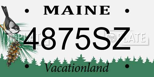 4875SZ Maine License Plate