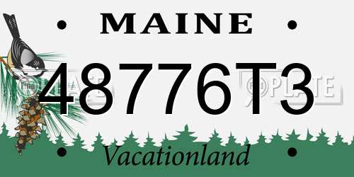48776T3 Maine License Plate