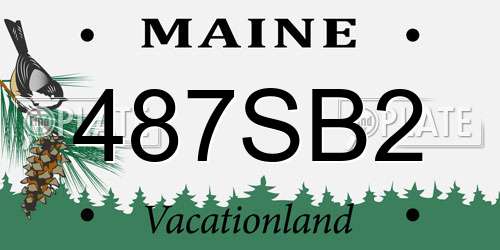 487SB2 Maine License Plate