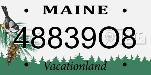 48839O8 Maine License Plate