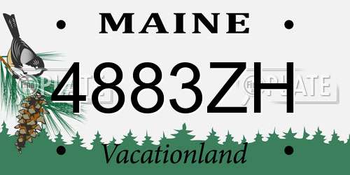 4883ZH Maine License Plate