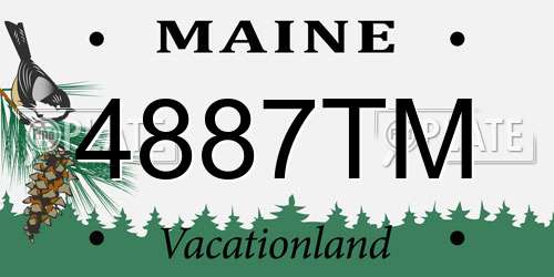 4887TM Maine License Plate