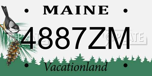 4887ZM Maine License Plate