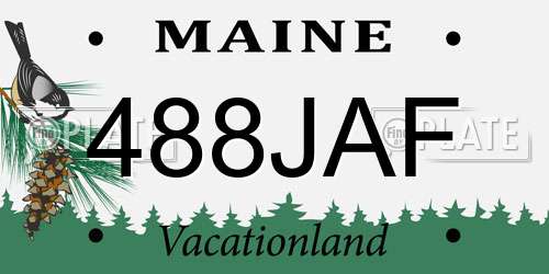 488JAF Maine License Plate