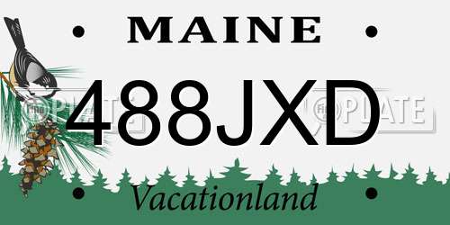 488JXD Maine License Plate
