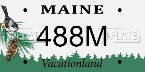 488M Maine License Plate