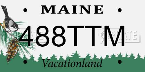 488TTM Maine License Plate