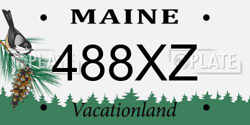 488XZ Maine License Plate