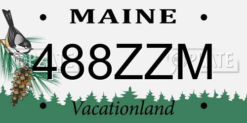 488ZZM Maine License Plate