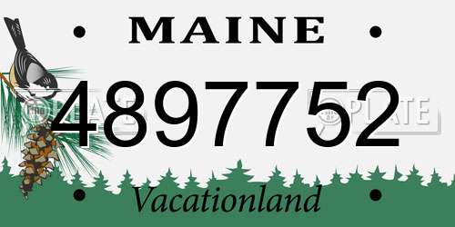 4897752 Maine License Plate