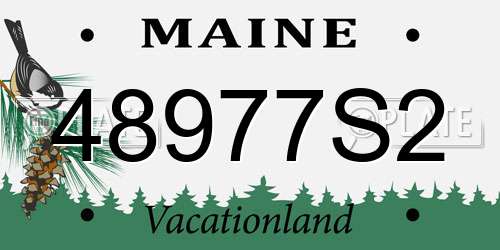 48977S2 Maine License Plate