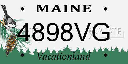 4898VG Maine License Plate